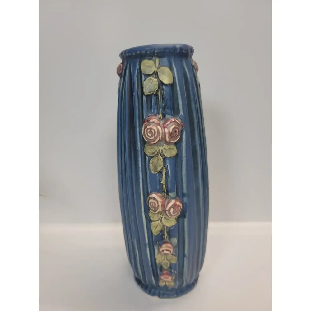 Antique Weller Pottery Blue Drapery 8